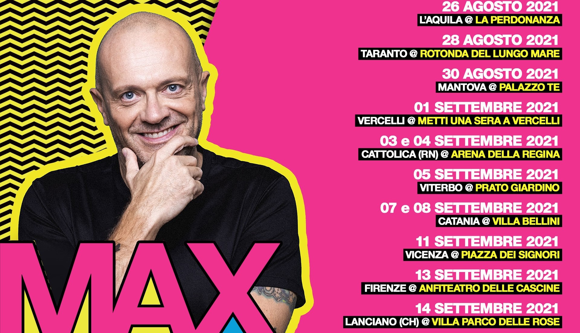 Max Pezzali tour, il calendario aggiornato con la nuova data di Modena