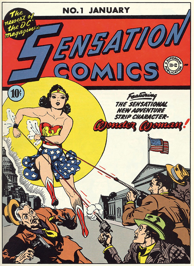 Willian Moulton Marston (writer), Harry G. Peter (penciler, inker), Jon L. Blummer (penciler, inker) Sensation Comics no. 1 1942/01 DC Comics WONDER WOMAN and all related characters and elements TM & © DC. Used with permission.