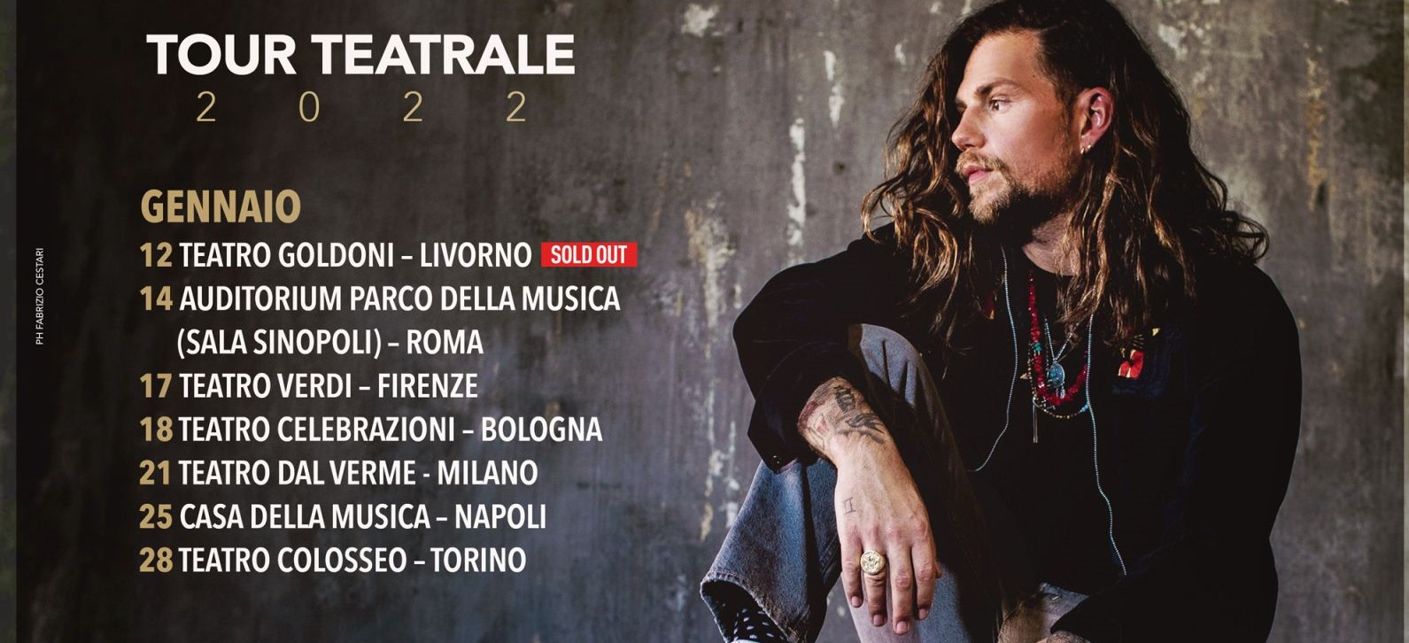 Enrico Nigiotti in tour da gennaio, il calendario di tutte le date
