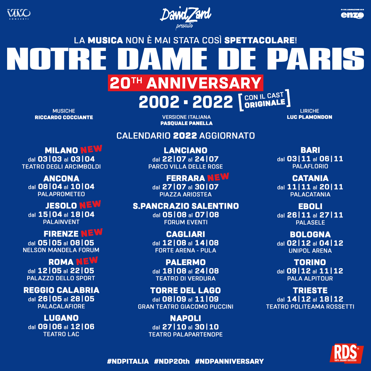 Notre Dame de Paris 2022, record di biglietti: al calendario si aggiungono nuove date