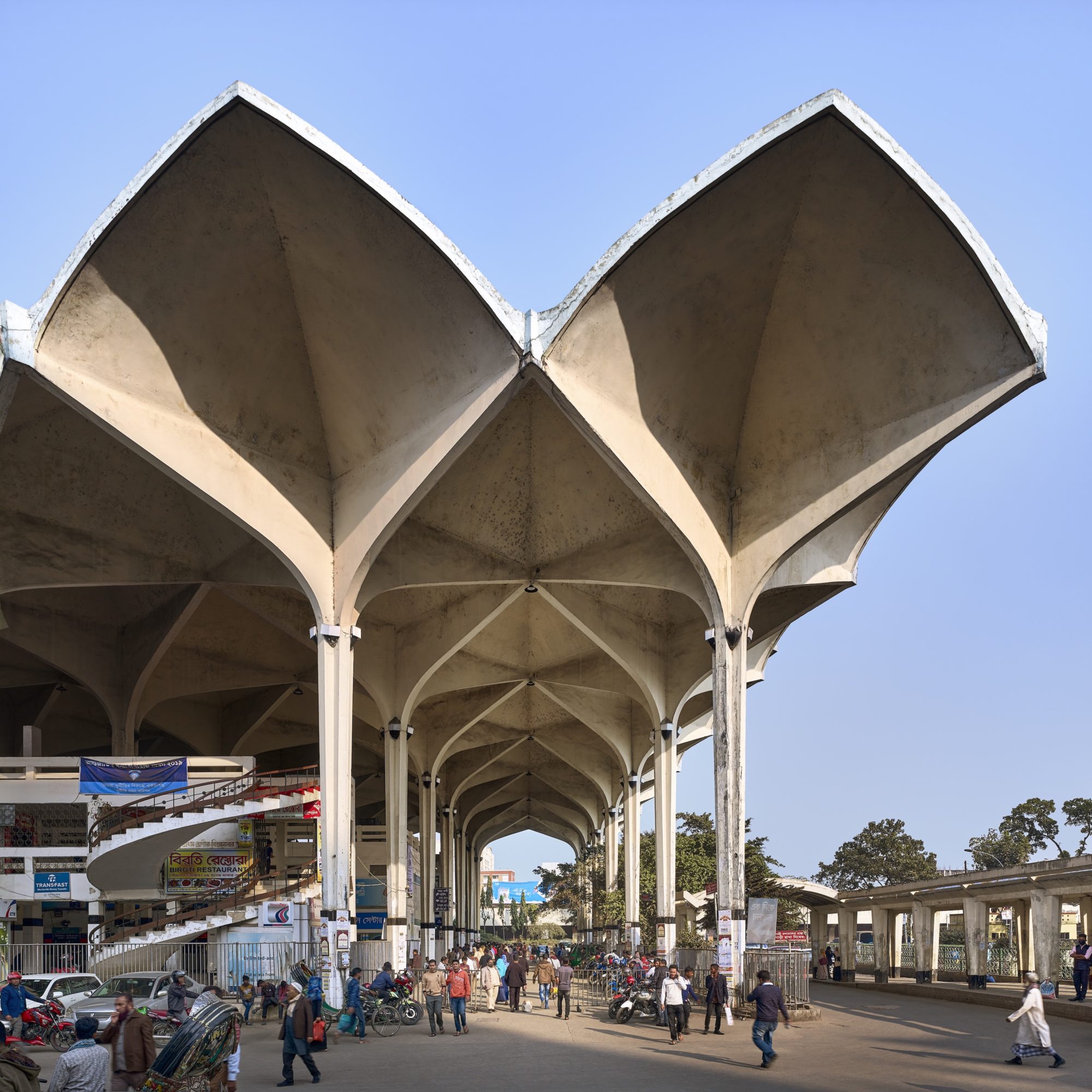 Kamalapur Railway Station, Dhaka, East Pakistan (Bangladesh). 1968. Louis Berger and Consulting Engineers (est. 1953). Daniel Dunham (1929–2000) and Robert Boughey (b. 1940). Exterior view. Photograph: Randhir Singh