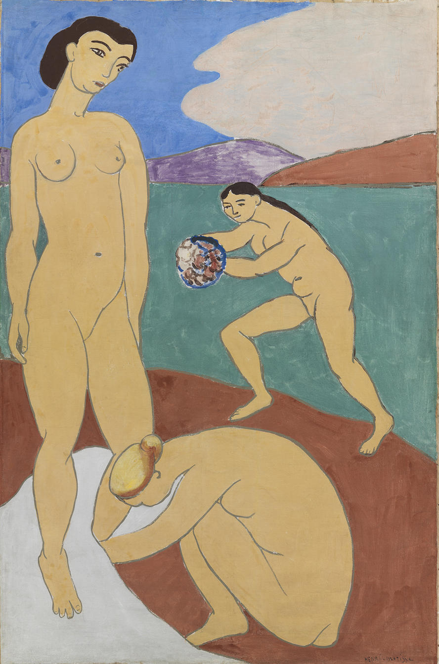 Henri Matisse. Le Luxe II. 1907-8. Distemper on canvas, 82 1/2” x 54 3/8” (209.6 x 138.1 cm). J. Rump Collection. SMK – The National Gallery of Denmark, Copenhagen. © 2022 Succession H. Matisse / Artists Rights Society (ARS), New York